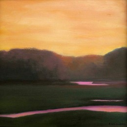 Study for Pink River,  oil on board, 8" x 8"